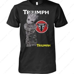 Triumph Motorcycle Groot T-Shirt, Fun and Playful Triumph Motorcycle Marvel Design