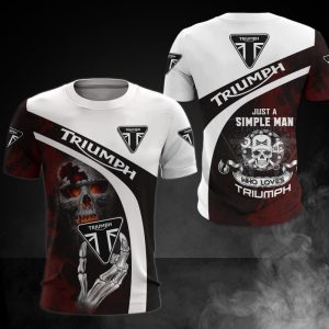 Triumph Motorcycle Skull and Wrench Shirt, Just a Simple Man Who Loves Triumph 3D T-Shirt