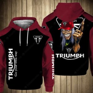 Triumph Motorcycles Iron Maiden 3D Merch, Triumph Go Your Own Way Hoodie