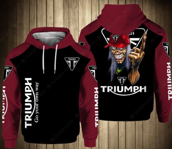 Triumph Motorcycles Iron Maiden 3D Merch, Triumph Go Your Own Way Hoodie