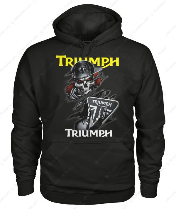 Triumph Motorcycles Skull Graphic Merch, Dark and Edgy Triumph T-Shirt