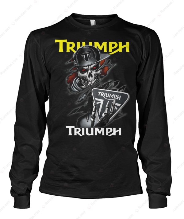 Triumph Motorcycles Skull Graphic Merch, Dark and Edgy Triumph T-Shirt