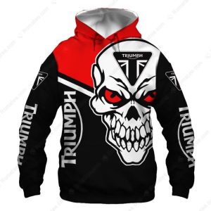 Triumph Motorcycles Skull With Red Eyes Merch, Danger and Speed Triumph Hoodie