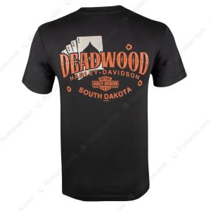 Vintage Black Harley-Davidson Deadwood Cards Merch, Harley-Davidson Deadwood South Dakota T-Shirt