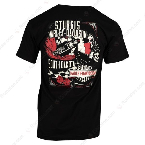 Vintage Black Sturgis Harley-Davidson Brave Skull Merch, Harley-Davidson American Skull T-Shirt