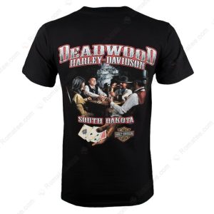 Vintage Deadwood Harley-Davidson T-Shirt, Poker Game Scene South Dakota Shirt