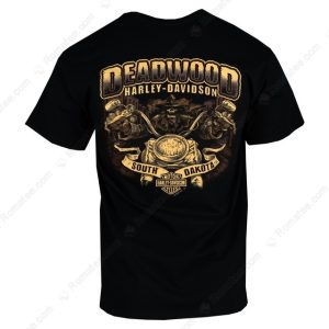 Vintage Harley-Davidson Deadwood T-Shirt, Black and Gold Skull Harley-Davidson South Dakota Merch