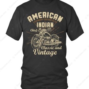 Vintage Indian Chief Motorcycle T-Shirt, American Motorcycle Classic Biker Merch