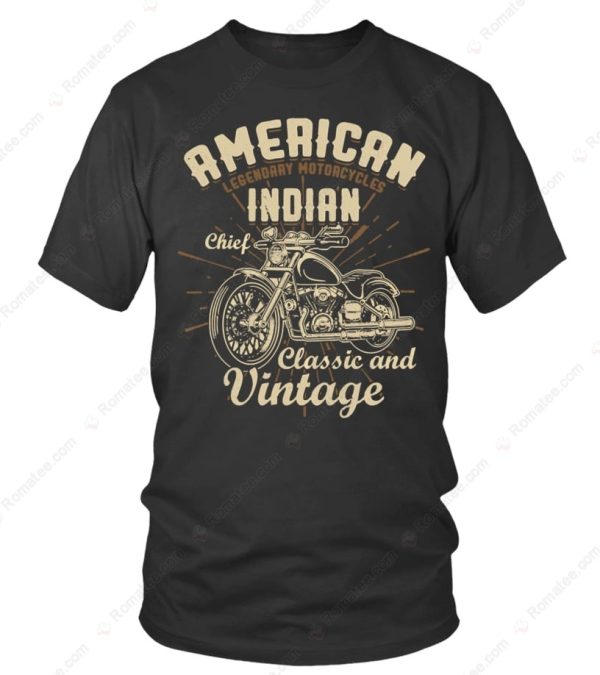 Vintage Indian Chief Motorcycle T-Shirt, American Motorcycle Classic Biker Merch