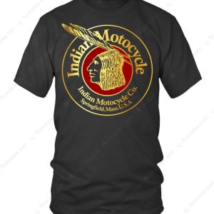 Vintage Indian Motorcycle Logo T-Shirt, Classic Gold & Black Indian Motorcycle Merch