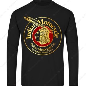 Vintage Indian Motorcycle Logo T-Shirt, Classic Gold & Black Indian Motorcycle Merch