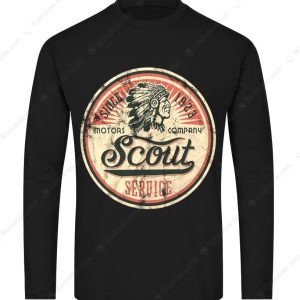 Vintage Indian Scout Motorcycle T-Shirt, Native American Head Since 1928 Classic Design