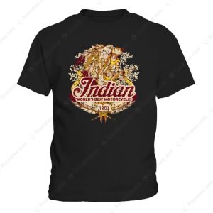 Vintage Native American Motorcycle T-Shirt, Indian World Best Motorcycles 1901 Merch