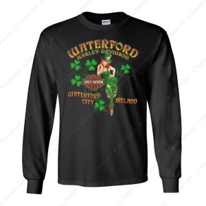 Waterford Harley-Davidson Ireland T-Shirt, Harley-Davidson Shamrock Pin-Up Design Merch