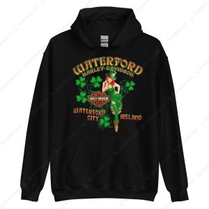 Waterford Harley Davidson Ireland T Shirt Harley Davidson Shamrock Pin Up Design Merch 3 Hoodie