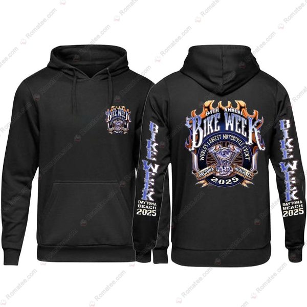 2025 Bike Week Daytona Beach Logo Hoodie, 84th Annual Bike Week Merch