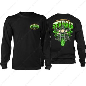 2025 Sturgis Motorcycle Rally Green Skeleton Rider T-Shirt, 85th Sturgis Anniversary Merch