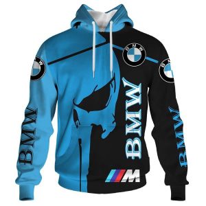 BMW Skull Hoodie – Blue and Black, BMW Logo, M Power, Unique Design