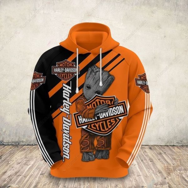 Baby Groot Harley-Davidson Graphic Hoodie, Guardians of the Galaxy Harley-Davidson Hoodie