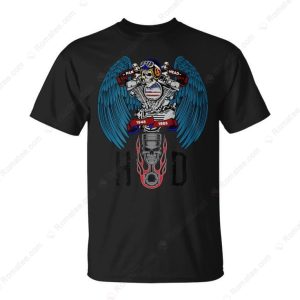 Classic Harley Panhead Skull & Wings Biker Tee, Harley-Davidson Panhead Motorcycle Graphic T-Shirt