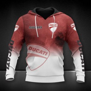 Ducati Cosmic Nebula Red and White Gradient Hoodie