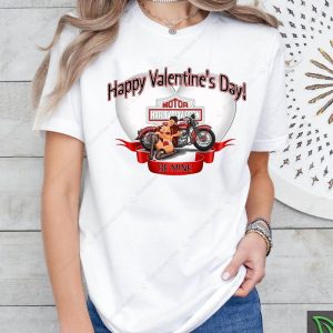 Happy Valentine’s Day Harley Davidson Pin-Up Girl Merch, Romantic Harley Davidson Shirt