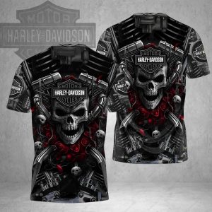 Harley Davidson Dark Skull Roses Biker Hoodie Harley Davidson Gothic Skull V Twin Hoodie 2