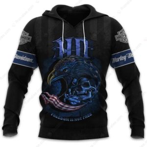 Harley-Davidson Eagle And  Skull Merch, Harley-Davidson Freedom Is Not Free Hoodie