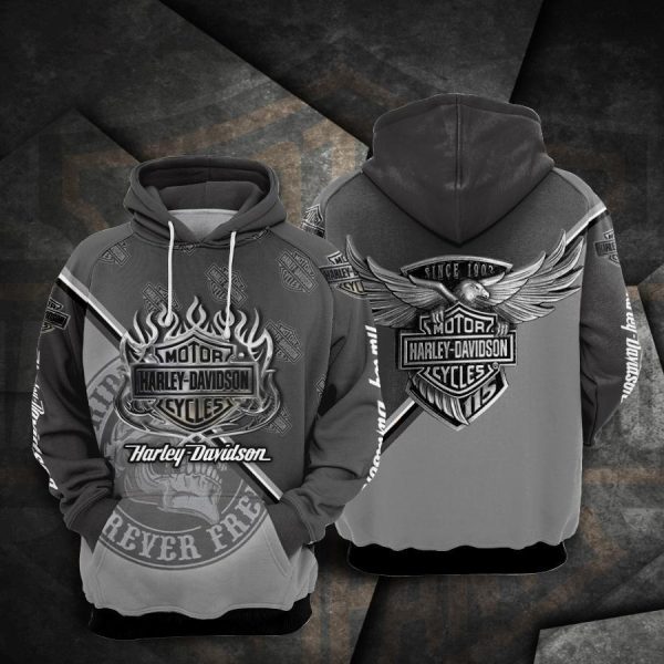 Harley-Davidson Flame & Wing Logo Hoodie – Ultimate Biker Gear Since 1903