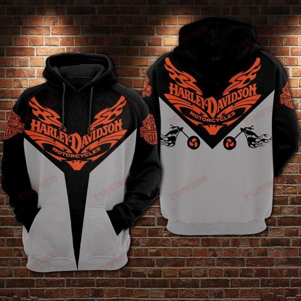 Harley Davidson Flames Graphic Hoodie for Motorcycle Enthusiasts