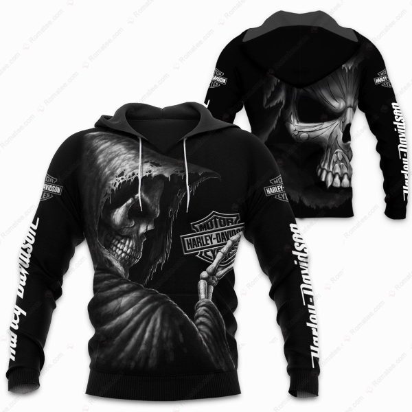 Harley-Davidson Grim Reaper Hoodie, Harley-Davidson Skull Rock and Roll Forever