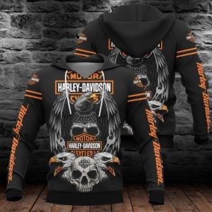 Harley-Davidson Men’s Eagle Skull Graphic Hoodie – Biker Apparel for Motorcycle Enthusiasts