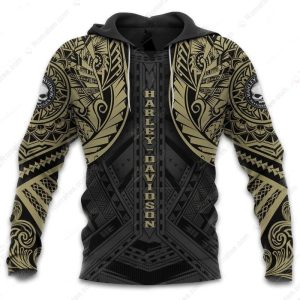 Harley-Davidson Polynesian Tribal Hoodie, Harley-Davidson Black & Gold Merch