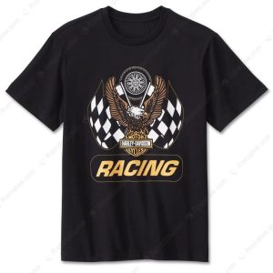 Harley-Davidson Racing Eagle T-Shirt – Checkered Flag Design