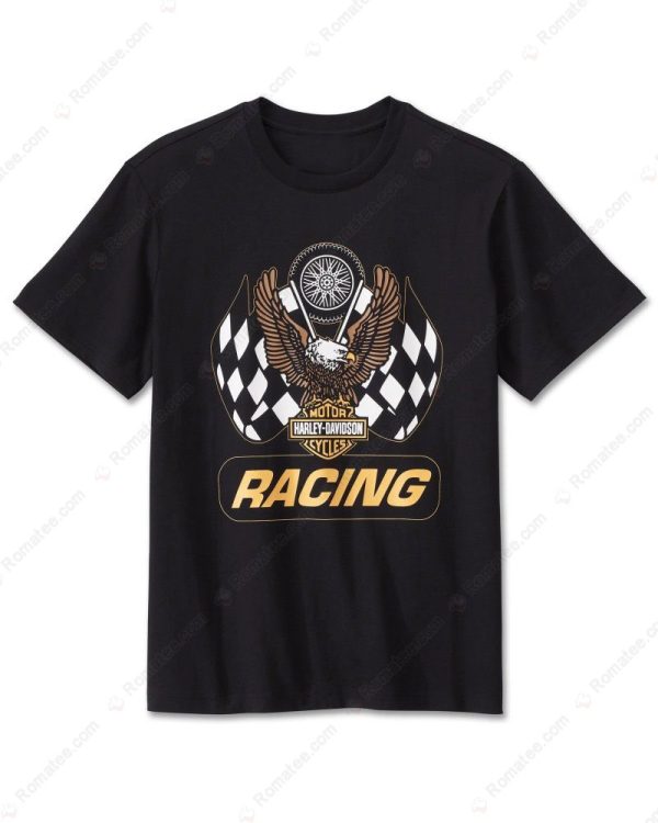 Harley-Davidson Racing Eagle T-Shirt – Checkered Flag Design