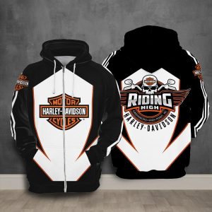 Harley-Davidson Skull Riding High Zip-Up Hoodie for Ultimate Biker Style and Comfort