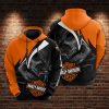 Harley-Davidson Skull Graphic Hoodie – Bold Orange & Black Motorcycle Apparel