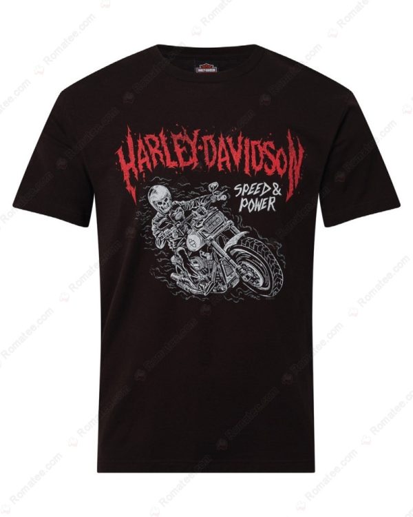 Harley-Davidson Speed & Power – Skeleton Rider Biker T-Shirt