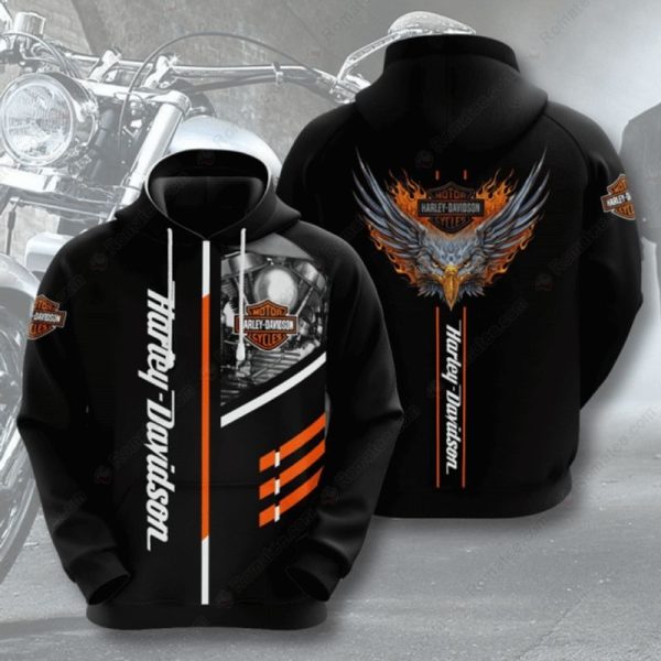 Harley-Davidson V-Twin Motorcycle Merch, Harley-Davidson Winged Eagle Hoodie