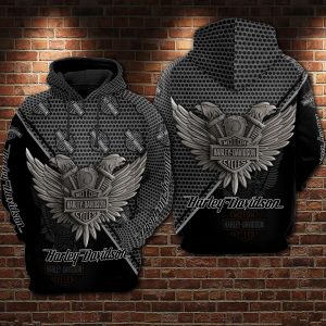 Harley-Davidson Wings Hoodie – Stylish Black Design for Motorcycle Enthusiasts