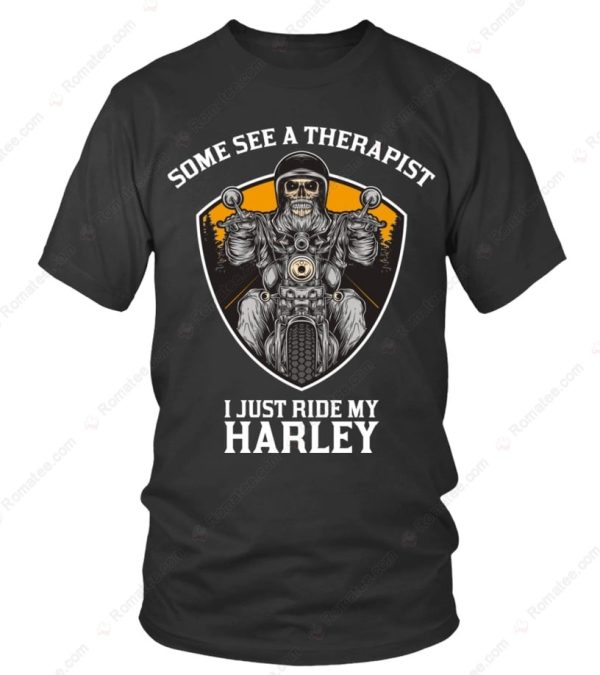 I Just Ride My Harley T-Shirt, Vintage Biker Harley-Davidson Skull Merch