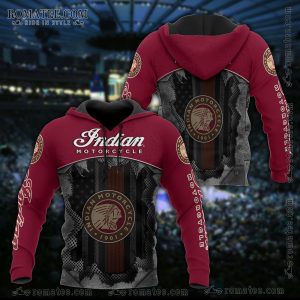 Indian Motorcycle 1901 Vintage Chief Hoodie – Maroon and Black