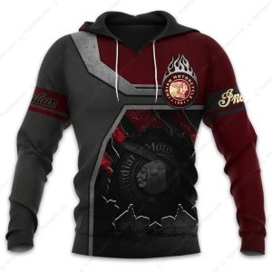 Indian Motorcycle 1901 Vintage Distressed Hoodie, Men’s Indian Motorcycle Graphic Hoodie