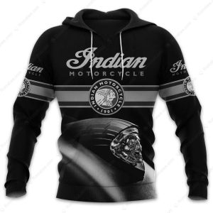 Indian Motorcycle Biker Hoodie – Vintage Motorcycle Headlight Graphic