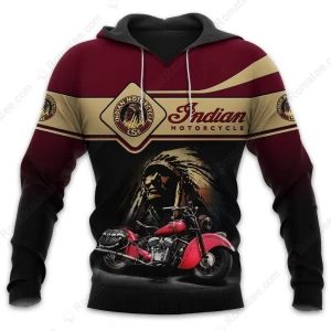 Indian Motorcycle Classic Bike 3D Hoodie, Classic Bike & Native American Design