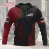 Indian Motorcycle Color Block Hoodie with Red, Black, and Brown Design Logos