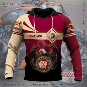 Indian Motorcycle Custom Hoodie with Eagle and Vintage Logo Design