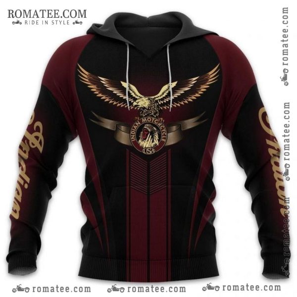 Indian Motorcycle Eagle Hoodie – Vintage Biker Apparel with Bold Eagle and Motorcycle Emblem Design