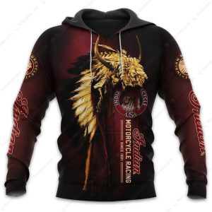 Indian Motorcycle Feather Flow Graphic Hoodie, Powerful Indian Motorcycle Hoodie