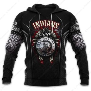 Indian Motorcycle Flame Feathers Biker Hoodie, Men’s Indian Motorcycle 1901 Heritage Hoodie